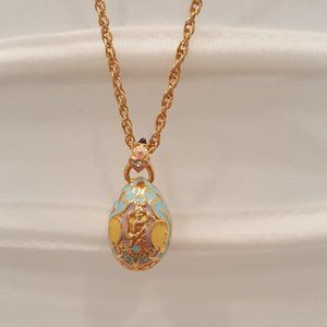 Joan Rivers Faberge enameled in Pastel Egg Necklace